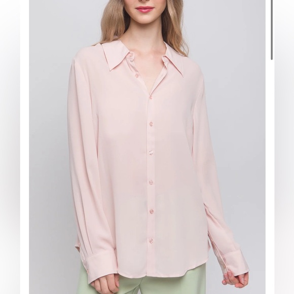 07 Fabulous Loose Fit Long Sleeve Button Down Blouse Shirt - Picture 5 of 5